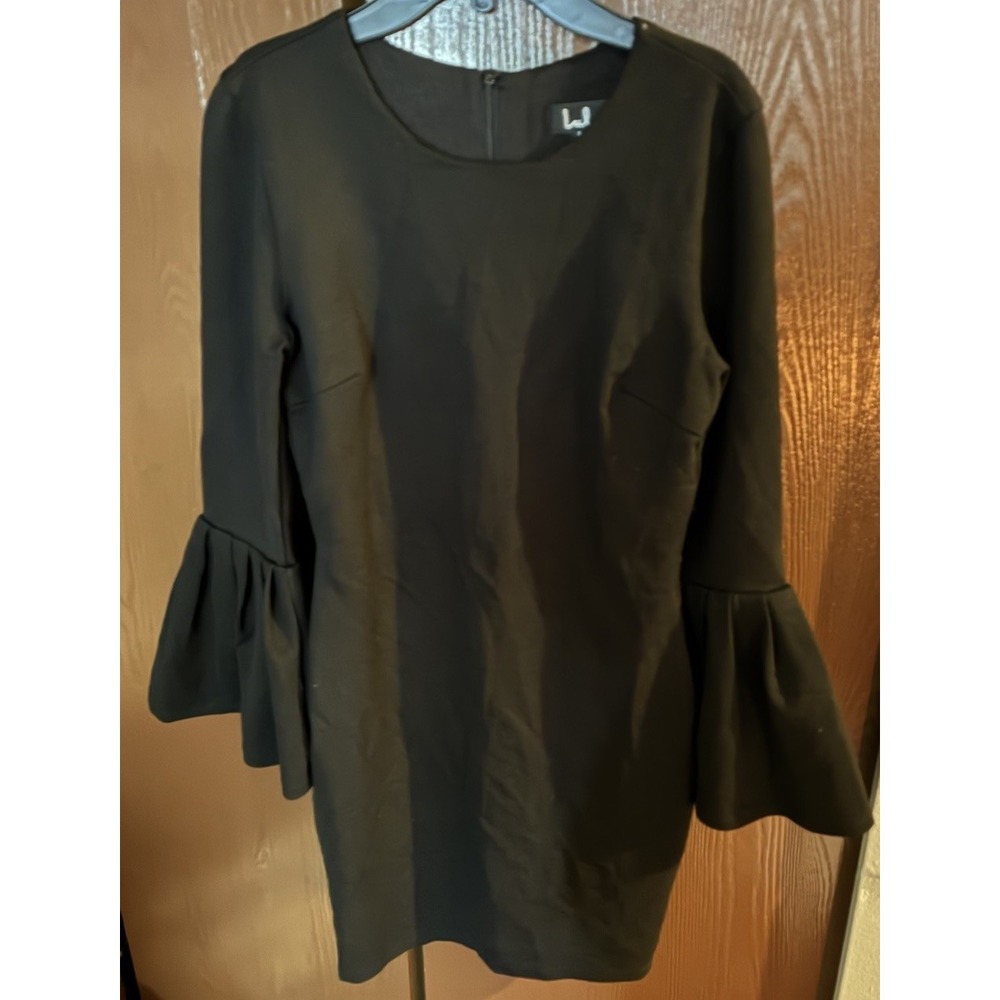 Lulus Dress Womens M Black, Bell Sleeve, Lined Dress